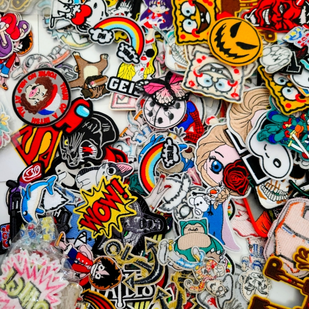 Press on embroidered patches